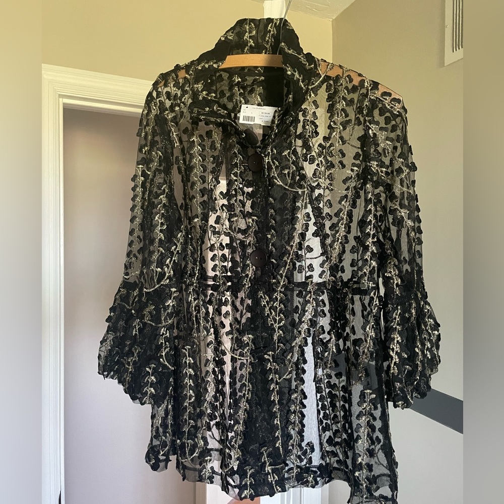 Beautiful sheer floral embellished jacket